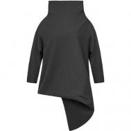 Блуза  , повседневный стиль, укороченный рукав, размер 42, черный NUOVO BORGO