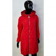 куртка  демисезонная, силуэт прямой, капюшон, манжеты, карманы, размер 42, красный Gras