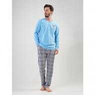 Пижама , карманы, размер 50-52, голубой VIENETTA