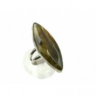 Кольцо, бижутерный сплав, лабрадорит, размер 17.5, мультиколор Кольцо с лабрадором "Рис" 15*41мм, размер 18