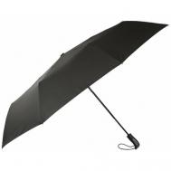 Мини-зонт , полуавтомат, 3 сложения, система «антиветер», для мужчин, черный Fabretti
