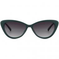 Солнцезащитные очки , кошачий глаз, оправа: пластик, поляризационные, для женщин, зеленый MORE JANE