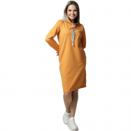 Платье , размер 52, желтый Elena Tex