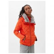 Куртка  , демисезон/зима, укороченная, силуэт прямой, стеганая, внутренний карман, карманы, размер 38 (M), оранжевый Q/S by s.Oliver