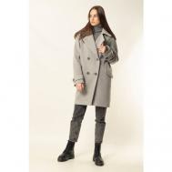 Пальто  , размер 40-42/170, серебряный, серый Margo