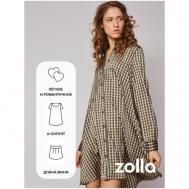 Платье-рубашка , в классическом стиле, мини, размер XS, бежевый ZOLLA