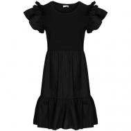 Платье , хлопок, повседневное, свободный силуэт, мини, размер 46, черный Liu Jo