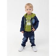Комплект одежды   для мальчиков, толстовка и пиджак и джинсы, повседневный стиль, размер 80, синий, зеленый Titimix Kids