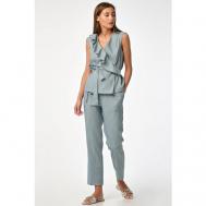 Костюм , блуза и брюки, прилегающий силуэт, карманы, размер 46, серый Fly