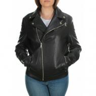 Куртка , женская демисезонная, укороченная, размер 58, черный Нет бренда
