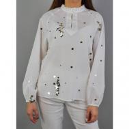 Блуза  , нарядный стиль, размер 42, белый Liu Jo