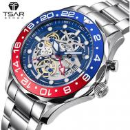 Наручные часы  Мужские наручные часы  Hybrid Automatic GMT 200m TB8802H-03, синий, красный TSAR BOMBA