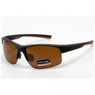 Солнцезащитные очки , прямоугольные, оправа: пластик, спортивные, поляризационные, с защитой от УФ, коричневый CHEYSLER