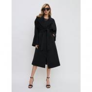 Пальто-халат  , оверсайз, удлиненное, размер 42, черный BrandStoff