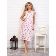 Сорочка , без рукава, трикотажная, размер 56, розовый Ивановский текстиль
