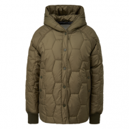 куртка  , демисезон/зима, силуэт прямой, капюшон, карманы, стеганая, манжеты, размер S, зеленый Q/S by s.Oliver