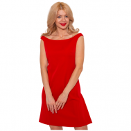 Платье-футляр , креп, полуприлегающее, до колена, размер 42, красный Onatej