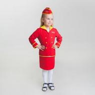 Детский карнавальный костюм "Стюардесса", юбка, пилотка, пиджак, 4-6 лет, рост 110-122 см Нет бренда