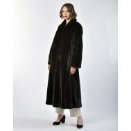 Пальто , норка, силуэт свободный, карманы, размер 38, черный Manakas Frankfurt