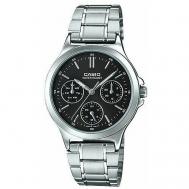 Наручные часы  Женские наручные часы  LTP-V300D-1A на металлическом браслете с дополнительным циферблатами, черный Casio