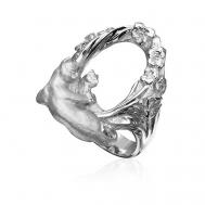 Перстень  серебро, 925 проба, родирование, фианит, размер 17.5 Альдзена