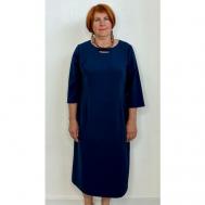 Платье-футляр прямой силуэт, миди, размер 56, синий Fil