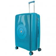 Умный чемодан  Soundbox, полипропилен, опорные ножки на боковой стенке, увеличение объема, износостойкий, рифленая поверхность, 125 л, размер L+, мультиколор Impreza