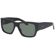 Солнцезащитные очки Luxottica, квадратные, оправа: пластик, с защитой от УФ, бесцветный Ray-Ban