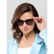 Солнцезащитные очки , вайфареры, оправа: пластик, ударопрочные, зеркальные, поляризационные, для женщин, коричневый KALITA