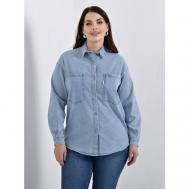 Рубашка  , повседневный стиль, размер 56, голубой KRESTOSTA