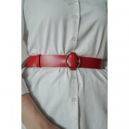 Ремень , для женщин, размер M/L, длина 111 см., красный Rada Leather