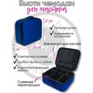 Бьюти-кейс 24х8, черный, синий Luxxy box