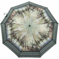 Зонт полуавтомат, 3 сложения, купол 103 см., 9 спиц, система «антиветер», чехол в комплекте, для женщин, зеленый Universal Umbrella