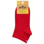 Носки  унисекс , 1 пара, укороченные, нескользящие, размер 39/41, красный OMSA