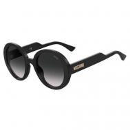 Солнцезащитные очки , прямоугольные, оправа: пластик, для женщин, черный Moschino