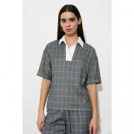 Рубашка  , классический стиль, оверсайз, короткий рукав, размер 46, серый Uniize