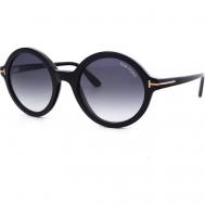 Солнцезащитные очки , круглые, оправа: пластик, градиентные, для женщин, черный Tom Ford