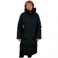 куртка  зимняя, силуэт прямой, ветрозащитная, стеганая, утепленная, размер 44, черный Hannan