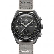 Наручные часы  Omega x  Mission to Mercury (SO33A100), оригинал (обхват кисти до 190-200 мм), серебряный, серый Swatch