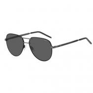 Солнцезащитные очки BOSS, прямоугольные, оправа: металл, для мужчин, черный HUGO