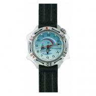 Наручные часы  Командирские, черный, голубой Vostok