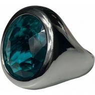 Кольцо , бижутерный сплав, кристалл, размер 18, серебряный, бирюзовый Florento