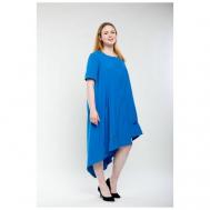 Платье повседневное, размер 42, синий Пышная мода