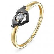 Кольцо , желтое золото, 585 проба, бриллиант, размер 17 Kabarovsky
