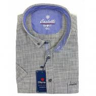 Рубашка , деловой стиль, короткий рукав, размер 4XL(66), серый CASTELLI