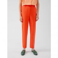Брюки  , демисезон/лето, прилегающий силуэт, повседневный стиль, карманы, пояс на резинке, размер 48, оранжевый Pompa