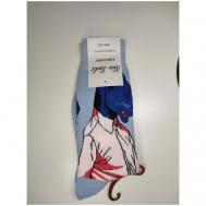 Носки  унисекс , 1 пара, высокие, фантазийные, размер 37-42, голубой AMIGOBS