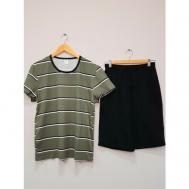 Комплект , брюки, футболка, карманы, размер 58-60, зеленый Махис