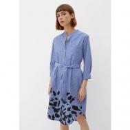 Платье-рубашка , хлопок, повседневное, размер 32 (2XS), голубой, белый s.Oliver