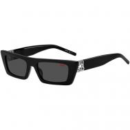 Солнцезащитные очки , прямоугольные, оправа: пластик, с защитой от УФ, для женщин, черный HUGO